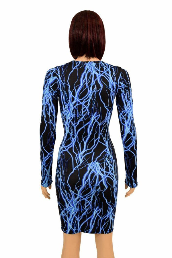 Neon Lighting Long Sleeve Bodycon Dress - 3