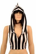 Zebra Zipper Front Crop Top - 2