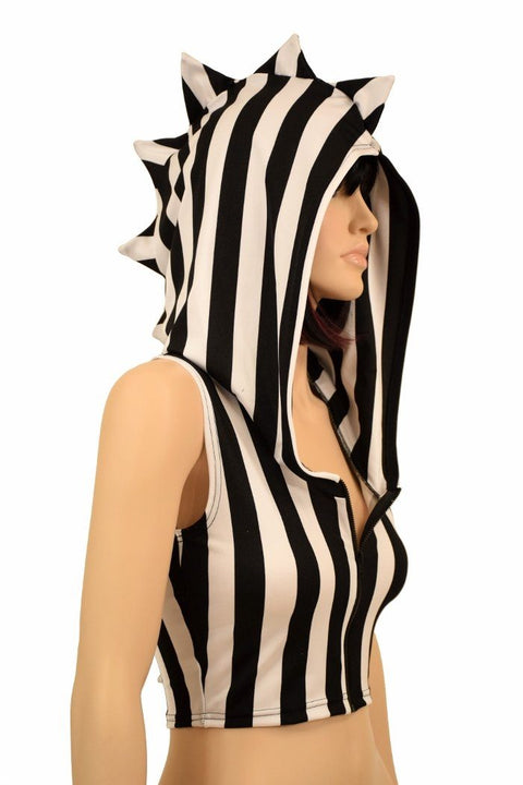 Zebra Zipper Front Crop Top - Coquetry Clothing