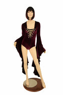 Sorceress Sleeve Lace Up Romper - 2