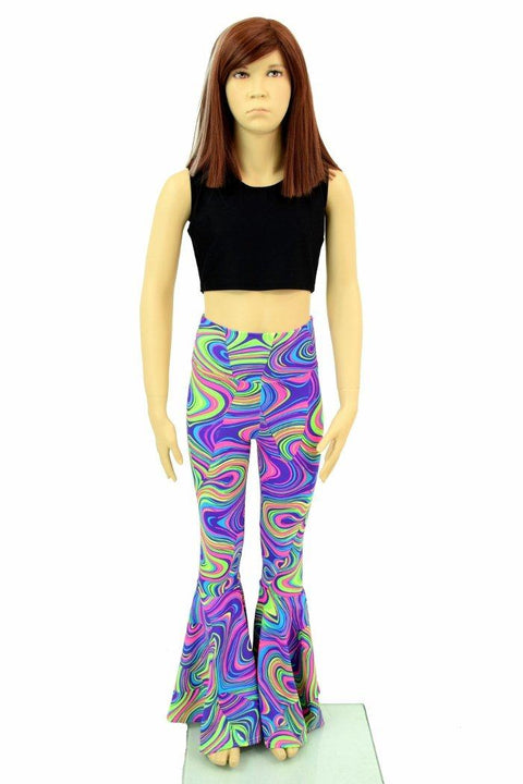 Youth Mermaid Bell Bottom Flares, Flared Holographic Mermaid