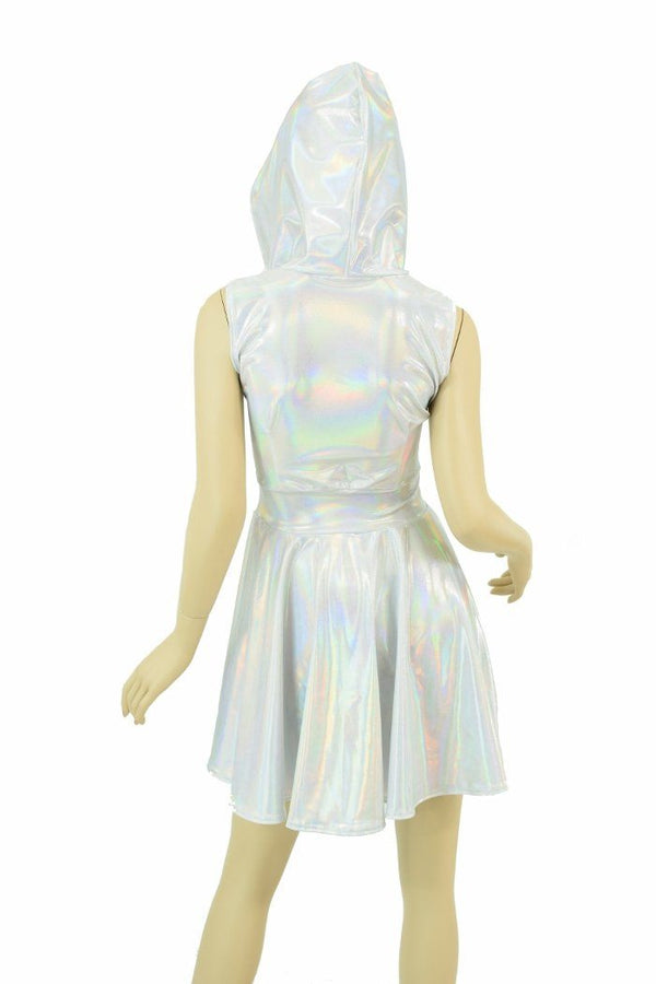 Flashbulb Sleeveless Hoodie Skater Dress - 5