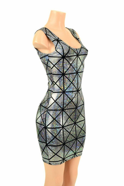 Cracked Tile Holographic Tank dress - Coquetry Clothing