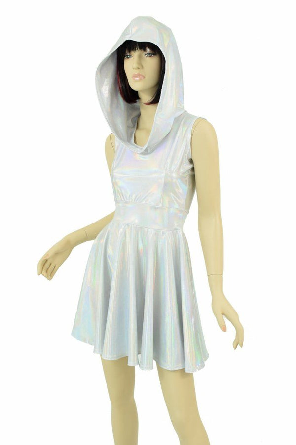 Flashbulb Sleeveless Hoodie Skater Dress - 1