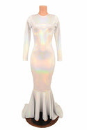 Flashbulb Holographic Puddle Train Gown - 2