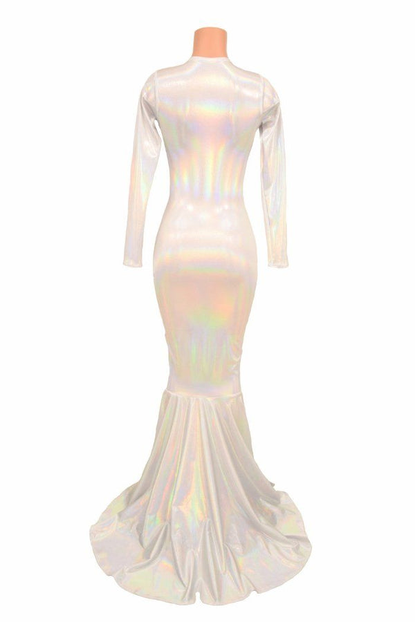 Flashbulb Holographic Puddle Train Gown - 4