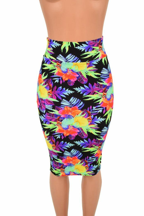 27" Sonic Bloom Pencil Skirt - Coquetry Clothing