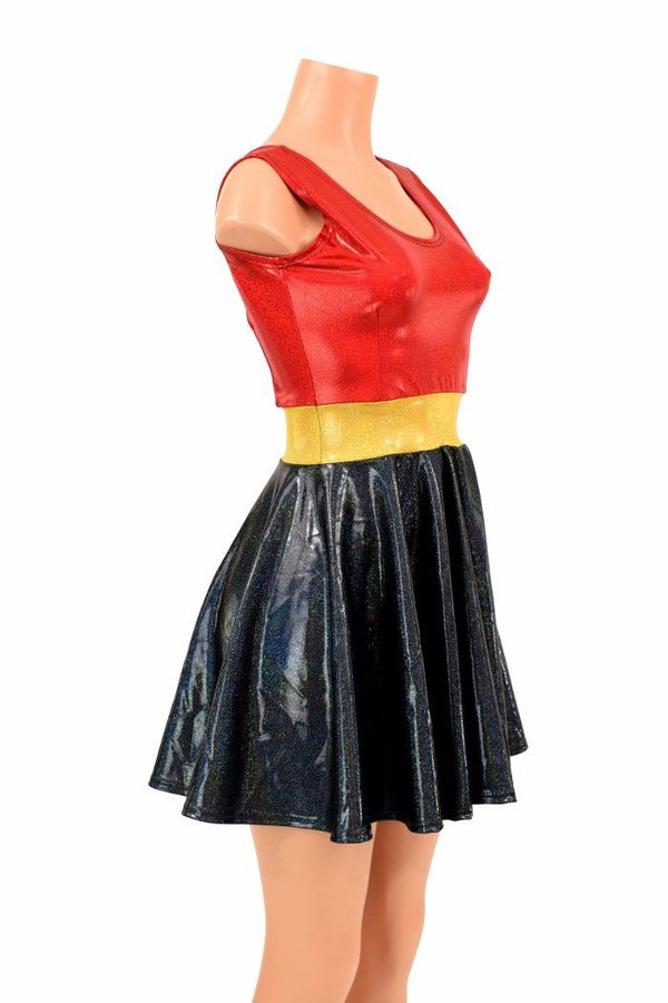 Red/Black Super Hero Skater Dress - 2