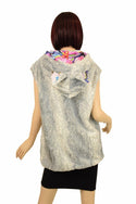 Minky Long Vest with Zipper and Kitty Ears - 4