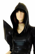 Black Mega Sharp Shoulder Skater Dress - 7