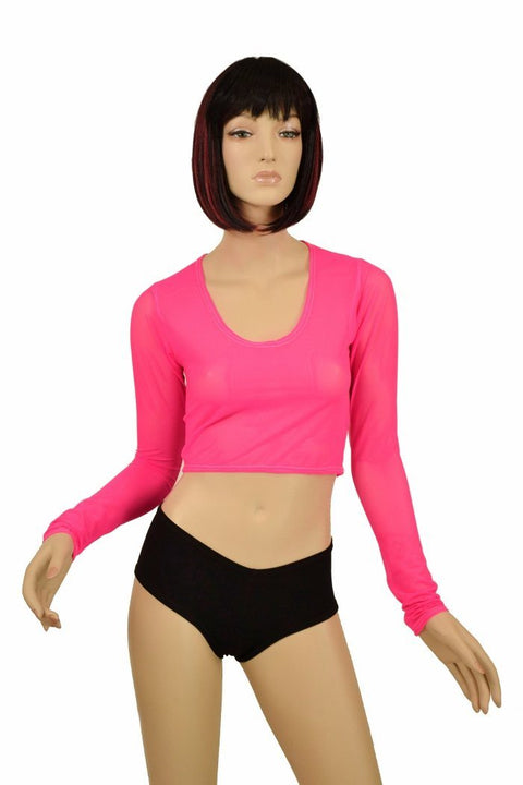 Pink Mesh Crop Top - Coquetry Clothing