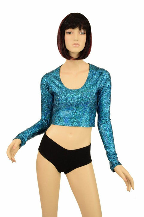 Turquoise Long Sleeve Crop - Coquetry Clothing