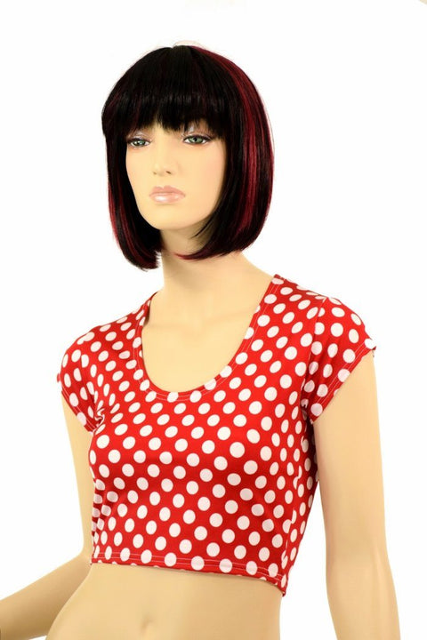 Polka Dot Cap Sleeve Crop - Coquetry Clothing