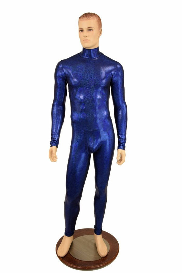 Mens Blue Long Sleeve Catsuit - 3
