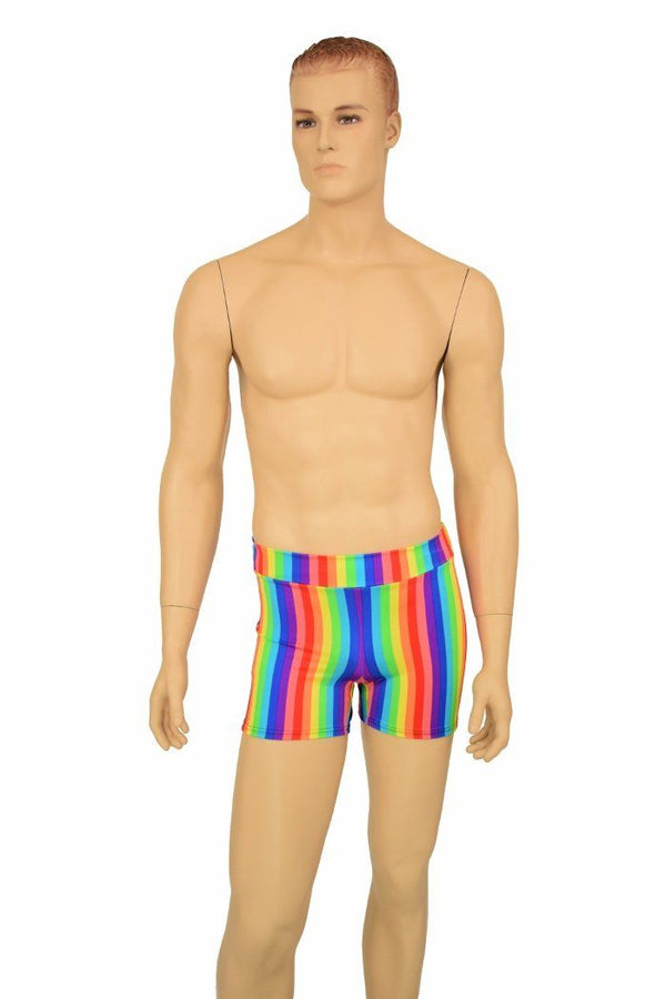Mens "Rio" Midrise Shorts in Rainbow Stripe - 5