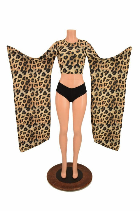 Leopard Kimono Crop Top - Coquetry Clothing