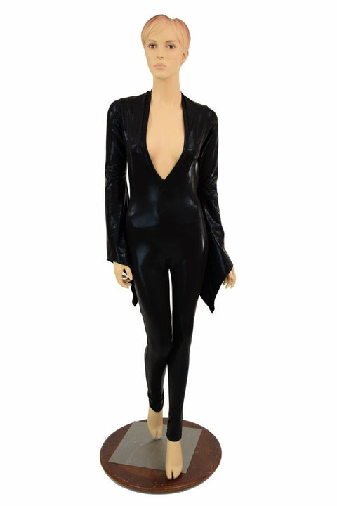 Black Mystique Plunging V Catsuit - Coquetry Clothing