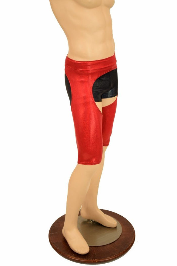 Mens "Sahara" Shorts Chaps in Red Sparkly - 2