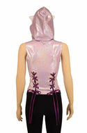 Lace Up Cat Ear Hoodie Top - 4