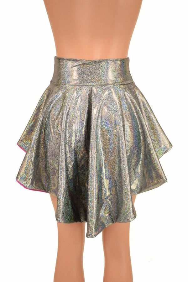 Silver Hi Lo Mini Flip Skirt - 3