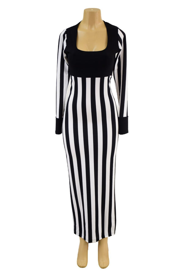 Black and White Striped Tina Dress - 1