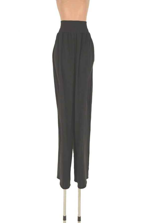 Trouser Style Stilt Pants in Smooth Black - 2