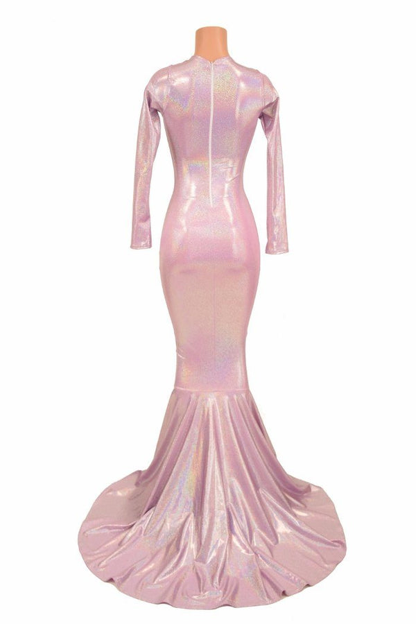 Lilac Back Zipper Gown - 4