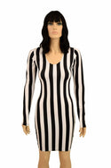 Black & White Stripe Long Sleeve Dress - 2