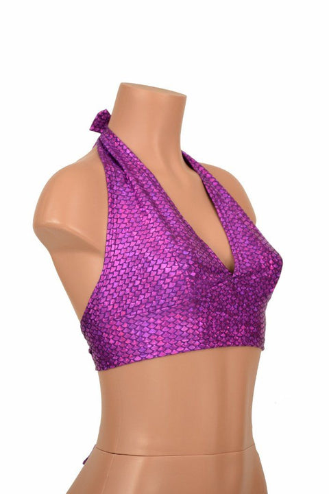 Purple Fish Scale Halter Top - Coquetry Clothing