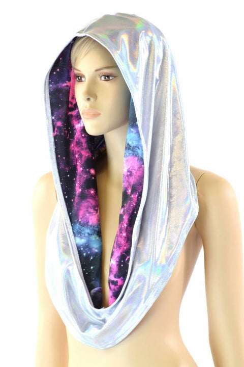 Flashbulb & Galaxy Reversible Infinity Festival Hood - Coquetry Clothing