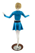 Peacock Blue Lace Up Crop Top & Flip Skirt Set - 4