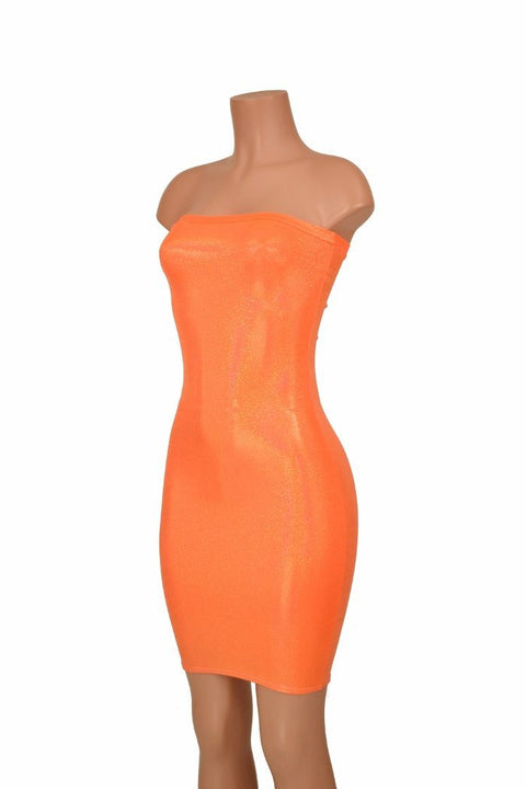 Strapless Orange Tube Dress - Coquetry Clothing