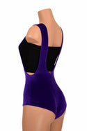 Purple Velvet Suspender Romper - 5