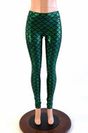 Green Mid Rise Mermaid Leggings - 1