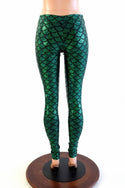 Green Mid Rise Mermaid Leggings - 3