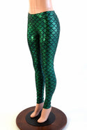 Green Mid Rise Mermaid Leggings - 2