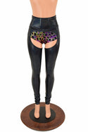 Black Holographic High Waist Chaps  (shorts not included) - 2