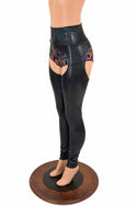Black Holographic High Waist Chaps  (shorts not included) - 4