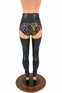 Black Holographic High Waist Chaps  (shorts not included) - 5