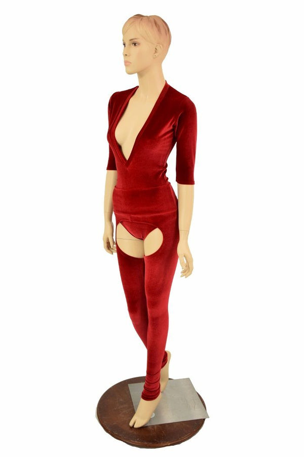 2PC Red Velvet Chaps Set - 6