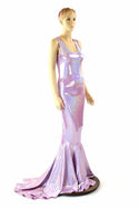 Lilac Holographic Puddle Train Gown - 1