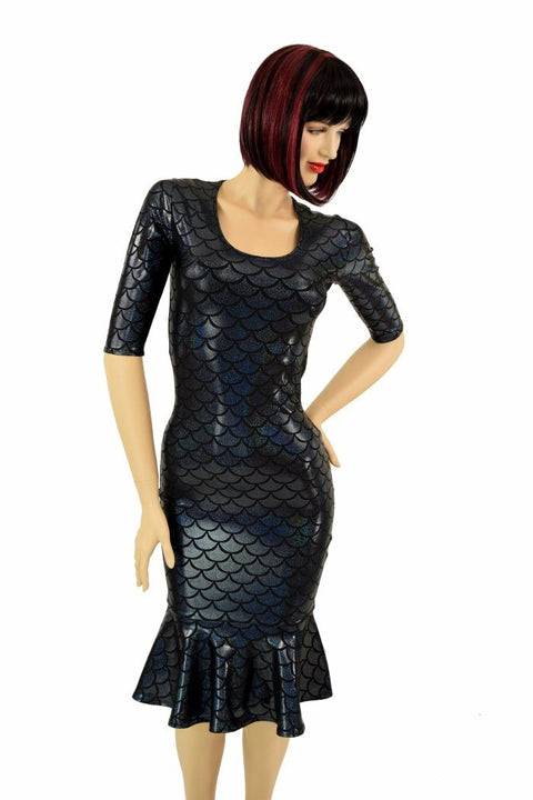 Black Mermaid Wiggle Dress - Coquetry Clothing