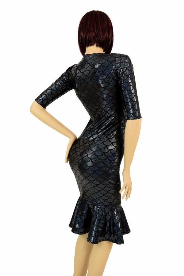 Black Mermaid Wiggle Dress - 4