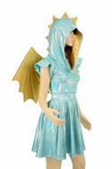Dragon Hoodie Skater Dress with Wireless Wings - 2