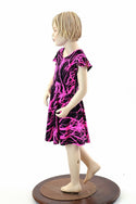 Girls Pink Lightning Skater Dress - 3