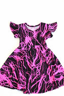 Girls Pink Lightning Skater Dress - 6