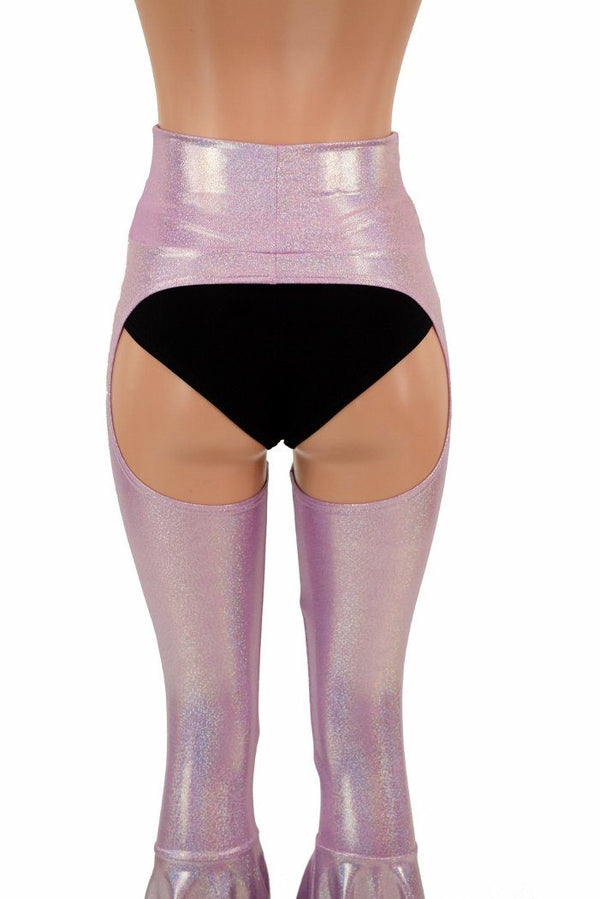 Lilac Holo Bell Bottom Flare Chaps (shorts sold separately) - 2
