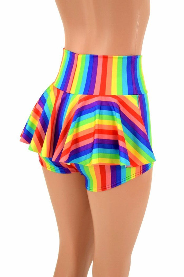 Rainbow Stripe Ruffle Rump Shorts - 4