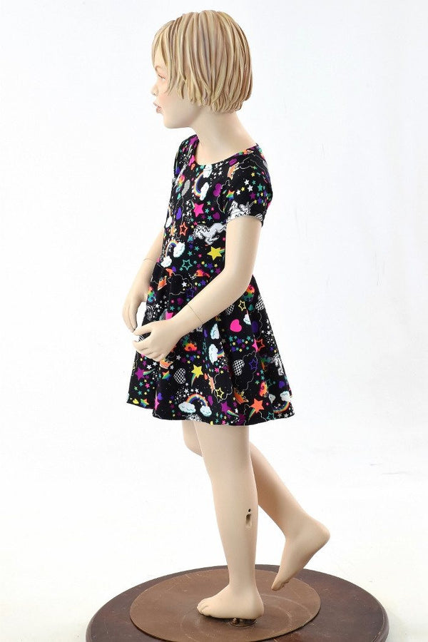 Girls Unicorns and Rainbows Dress - 4