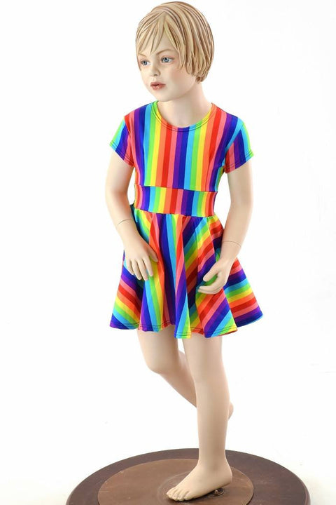 Girls Rainbow Skater Dress - Coquetry Clothing
